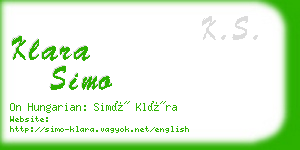 klara simo business card